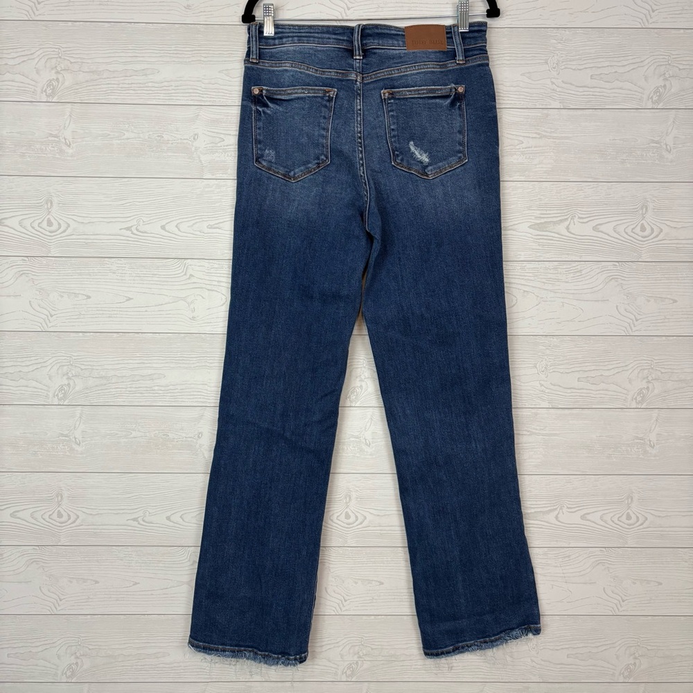 Judy Blue Distressed Dad Jeans Size 9/29 Dark Wash - Picture 8 of 11